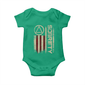 Sober AA NA Sobriety Anniversary Baby Onesie Alcoholism Addiction Recovery Vintage American Flag TS11 Irish Green Print Your Wear