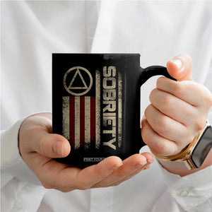 Sober AA NA Sobriety Anniversary Coffee Mug Alcoholism Addiction Recovery Vintage American Flag TS11 Print Your Wear