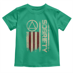 Sober AA NA Sobriety Anniversary Toddler T Shirt Alcoholism Addiction Recovery Vintage American Flag TS11 Irish Green Print Your Wear