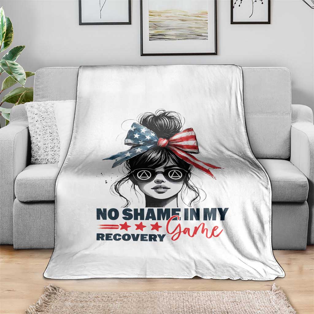 No Shame In My Recovery Game Throw Blanket Sobriety AA NA Anniversary TS11 Print Your Wear