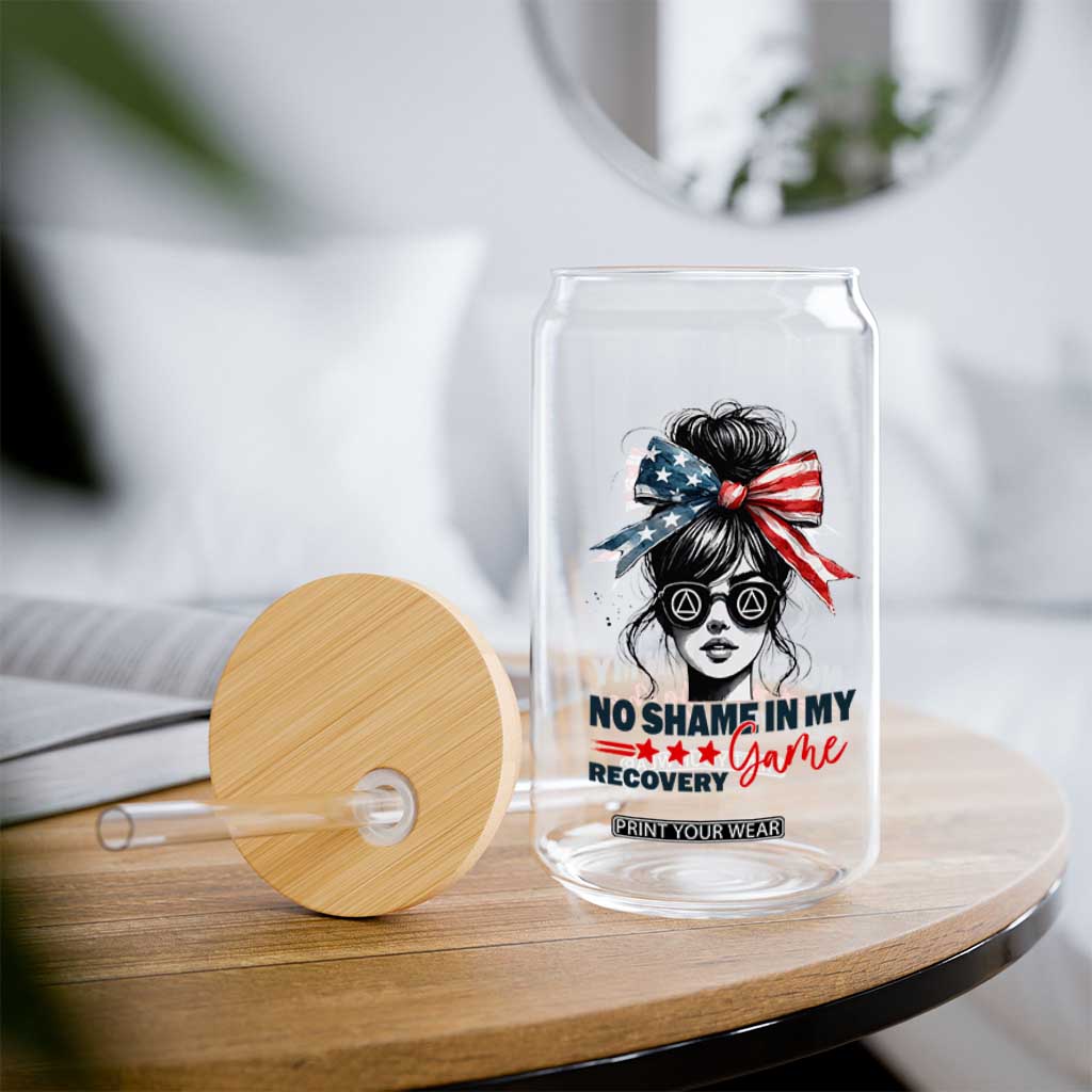 No Shame In My Recovery Game Glass Can Sobriety AA NA Anniversary TS11 Print Your Wear