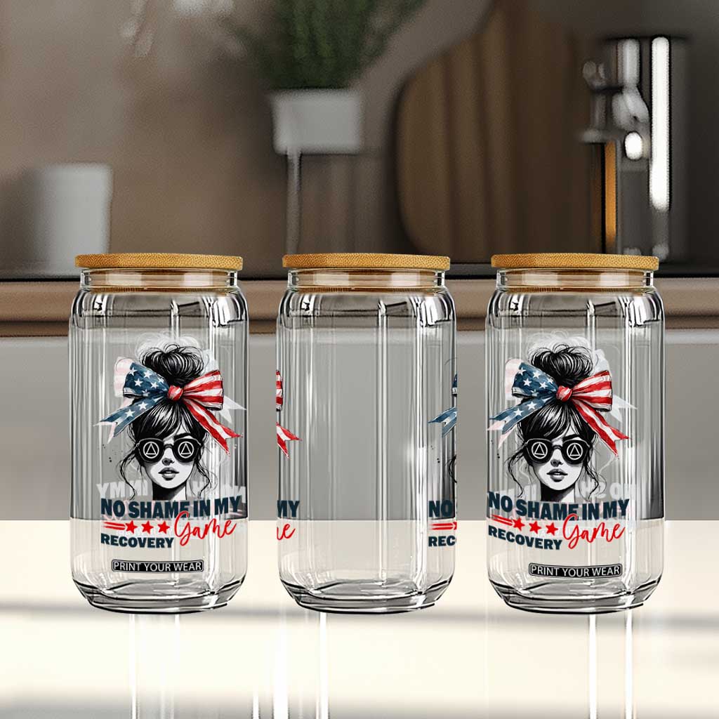 No Shame In My Recovery Game Glass Can Sobriety AA NA Anniversary TS11 Print Your Wear