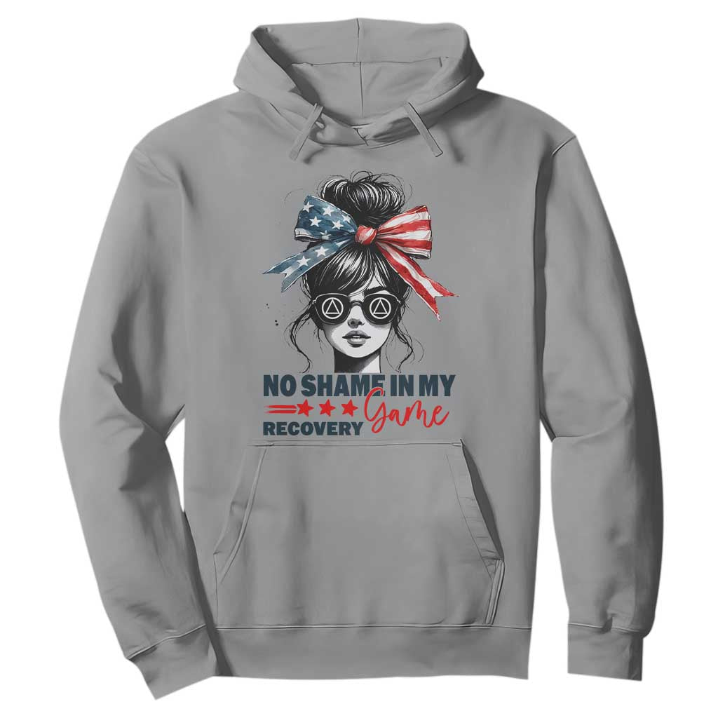 No Shame In My Recovery Game Hoodie Sobriety AA NA Anniversary TS11 Sport Gray Print Your Wear