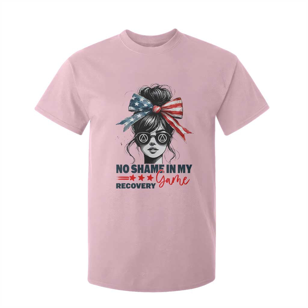 No Shame In My Recovery Game T Shirt For Kid Sobriety AA NA Anniversary TS11 Light Pink Print Your Wear