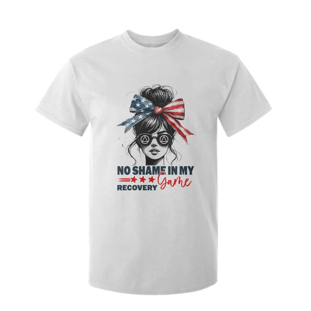 No Shame In My Recovery Game T Shirt For Kid Sobriety AA NA Anniversary TS11 White Print Your Wear