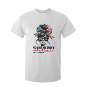 No Shame In My Recovery Game T Shirt For Kid Sobriety AA NA Anniversary TS11 White Print Your Wear