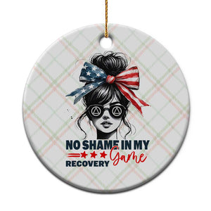 No Shame In My Recovery Game Ceramic Ornament Sobriety AA NA Anniversary TS11 1pc Christmas Plaid Print Your Wear