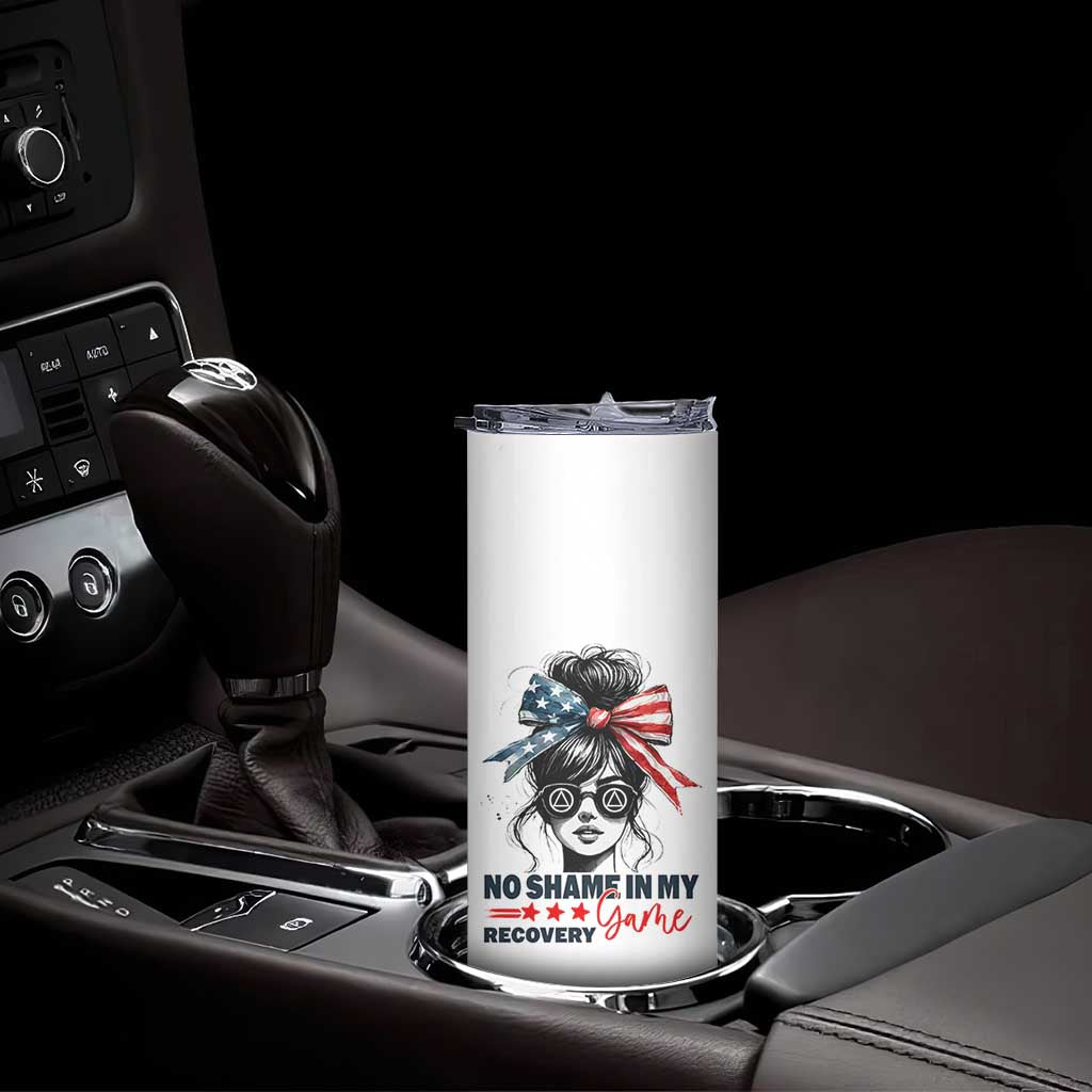 No Shame In My Recovery Game Skinny Tumbler Sobriety AA NA Anniversary TS11 Print Your Wear