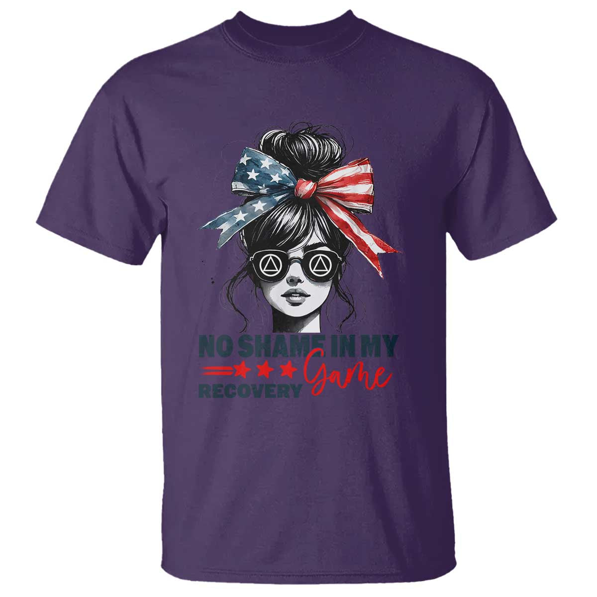 No Shame In My Recovery Game T Shirt Sobriety AA NA Anniversary TS11 Purple Print Your Wear
