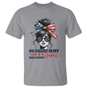 No Shame In My Recovery Game T Shirt Sobriety AA NA Anniversary TS11 Sport Gray Print Your Wear