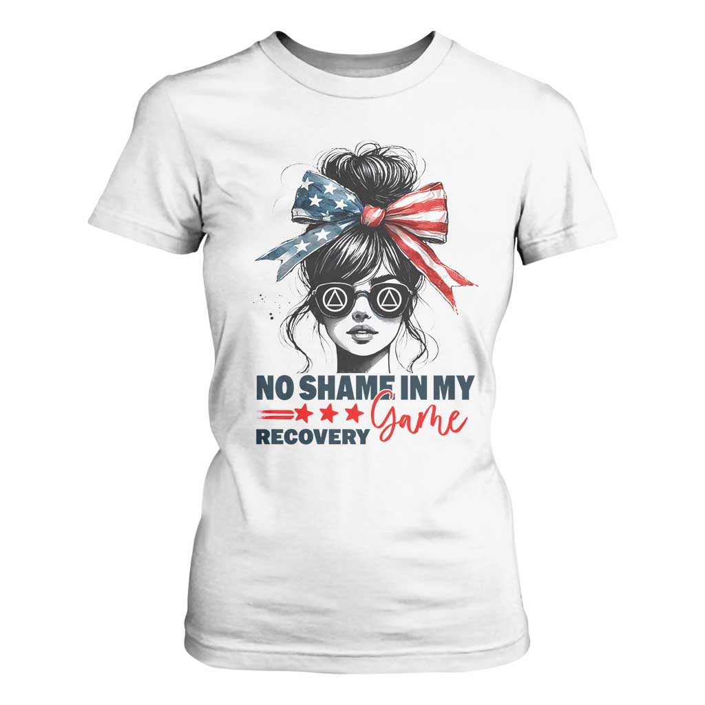 No Shame In My Recovery Game T Shirt For Women Sobriety AA NA Anniversary TS11 White Print Your Wear
