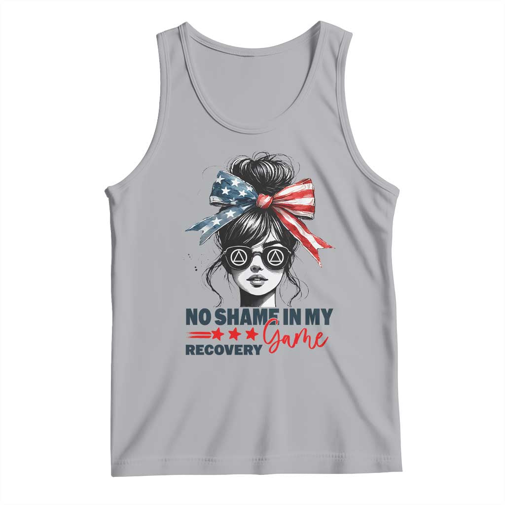 No Shame In My Recovery Game Tank Top Sobriety AA NA Anniversary TS11 Athletic Heather Print Your Wear