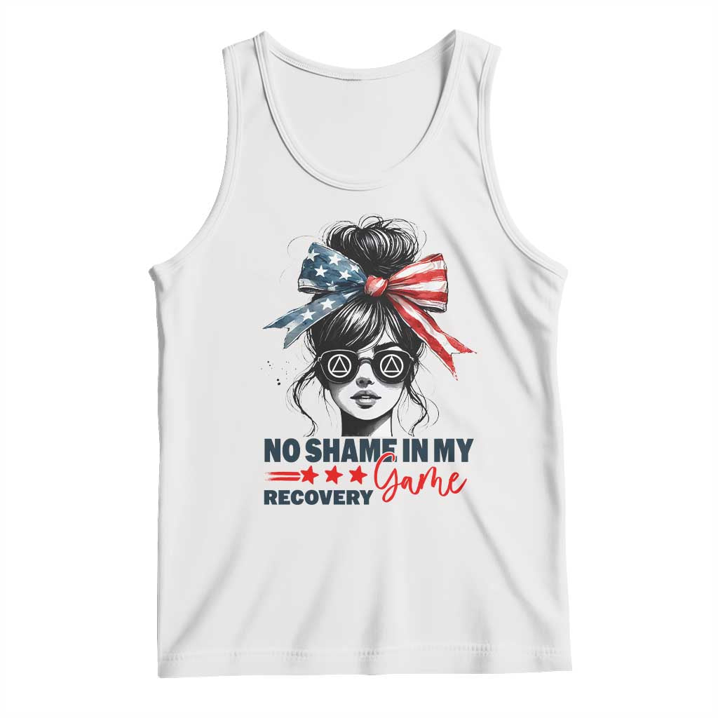 No Shame In My Recovery Game Tank Top Sobriety AA NA Anniversary TS11 White Print Your Wear