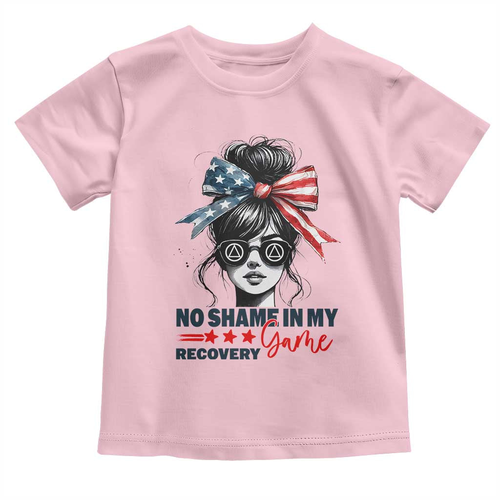 No Shame In My Recovery Game Toddler T Shirt Sobriety AA NA Anniversary TS11 Light Pink Print Your Wear