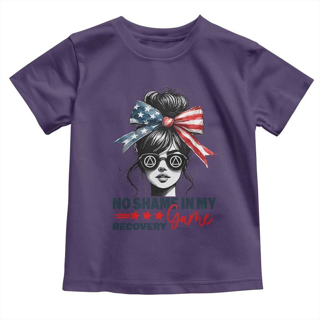 No Shame In My Recovery Game Toddler T Shirt Sobriety AA NA Anniversary TS11 Purple Print Your Wear