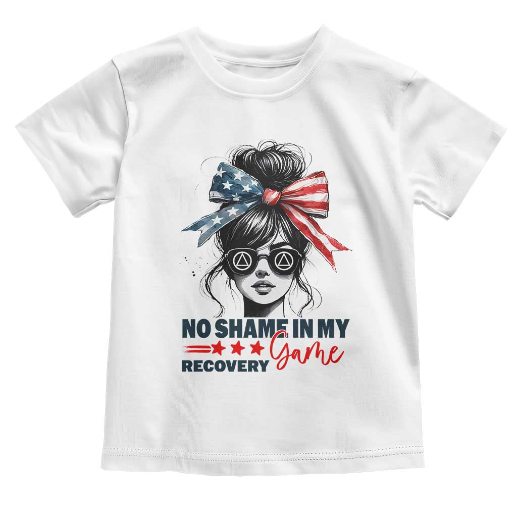 No Shame In My Recovery Game Toddler T Shirt Sobriety AA NA Anniversary TS11 White Print Your Wear
