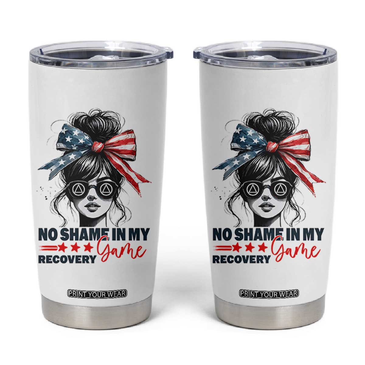 No Shame In My Recovery Game Tumbler Cup Sobriety AA NA Anniversary TS11 White Print Your Wear