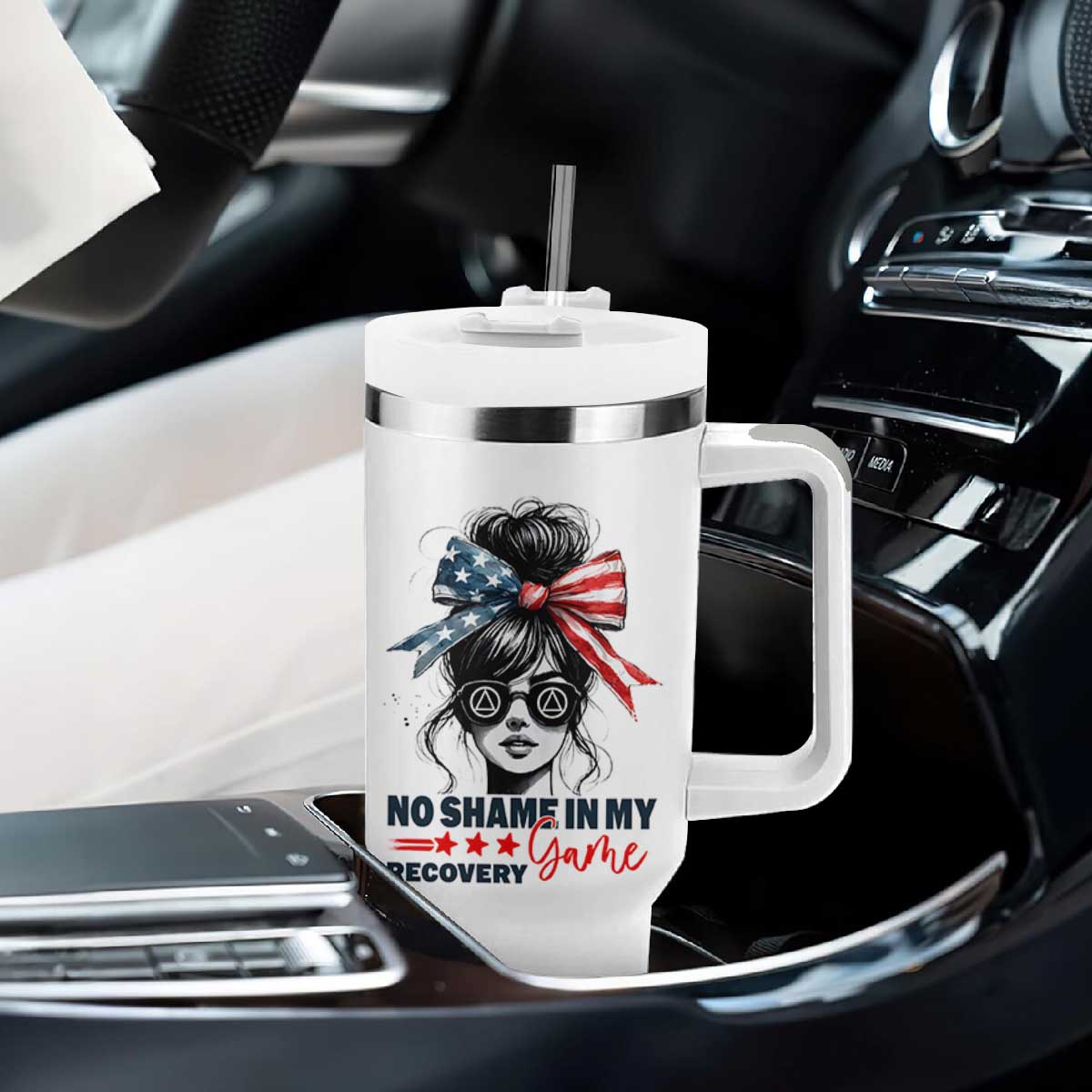 No Shame In My Recovery Game Tumbler With Handle Sobriety AA NA Anniversary TS11 Print Your Wear