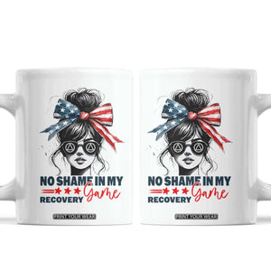 No Shame In My Recovery Game Coffee Mug Sobriety AA NA Anniversary TS11 White Print Your Wear