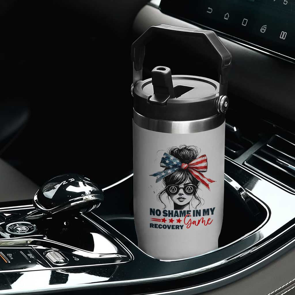 No Shame In My Recovery Game Flip Straw Tumbler Sobriety AA NA Anniversary TS11 Print Your Wear