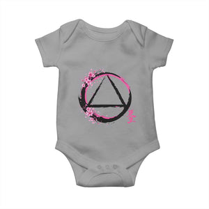 AA Sober Symbol Serenity Recovery Baby Onesie Japanese Cherry Blossom Brushstroke Circle TS11 Sport Gray Print Your Wear