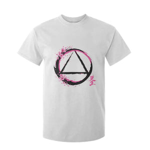 AA Sober Symbol Serenity Recovery T Shirt For Kid Japanese Cherry Blossom Brushstroke Circle TS11 White Print Your Wear