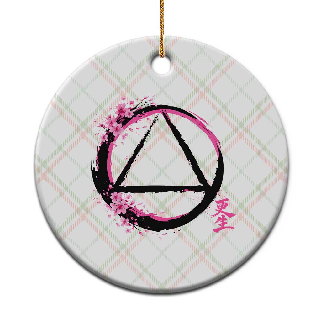 AA Sober Symbol Serenity Recovery Ceramic Ornament Japanese Cherry Blossom Brushstroke Circle TS11 1pc Christmas Plaid Print Your Wear