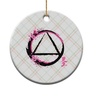 AA Sober Symbol Serenity Recovery Ceramic Ornament Japanese Cherry Blossom Brushstroke Circle TS11 1pc Christmas Plaid Print Your Wear