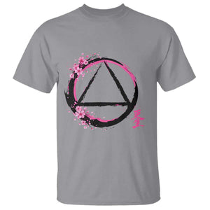AA Sober Symbol Serenity Recovery T Shirt Japanese Cherry Blossom Brushstroke Circle TS11 Sport Gray Print Your Wear