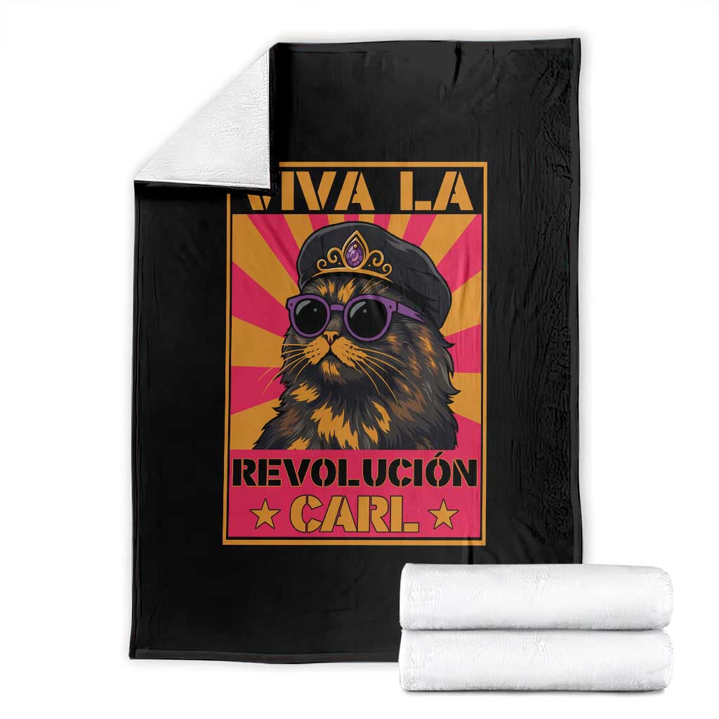 Viva La Revolucion Carl Throw Blanket Funny Cat Princess Meme TS11 Black Print Your Wear