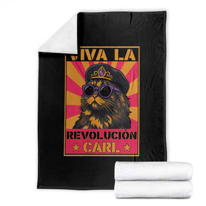 Viva La Revolucion Carl Throw Blanket Funny Cat Princess Meme TS11 Black Print Your Wear