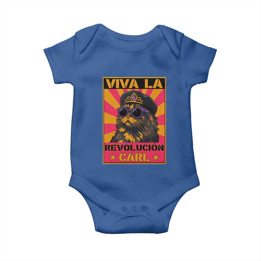 Viva La Revolucion Carl Baby Onesie - Funny Cat Princess Meme TS11 Royal Blue Print Your Wear