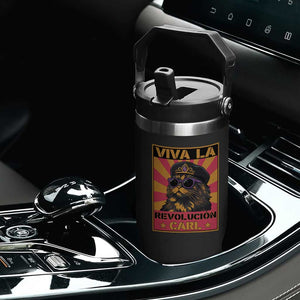 Viva La Revolucion Carl Flip Straw Tumbler Funny Cat Princess Meme TS11 Print Your Wear