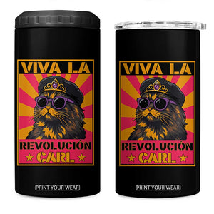 Viva La Revolucion Carl 4 in 1 Can Cooler Tumbler Funny Cat Princess Meme TS11 One Size: 16 oz Black Print Your Wear