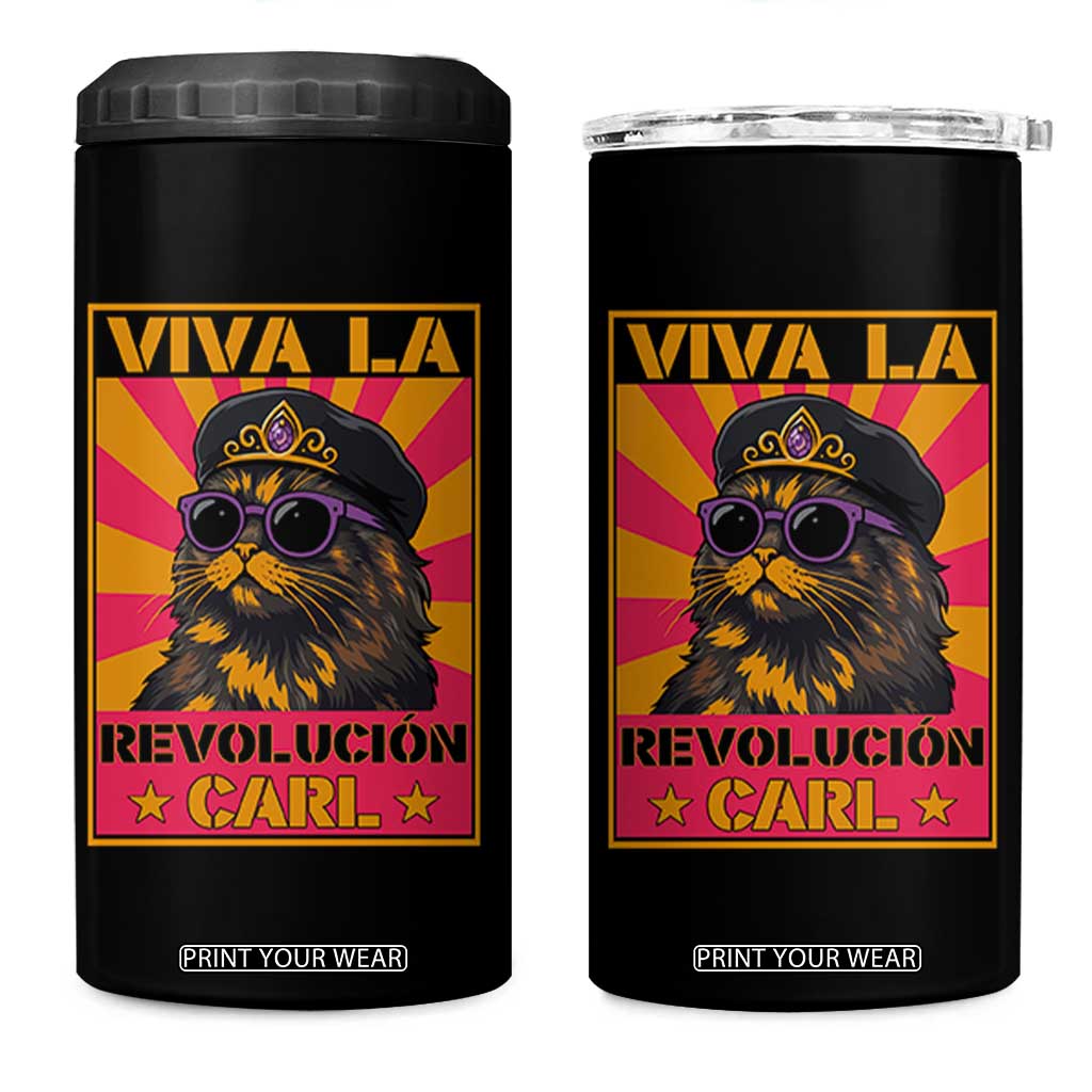 Viva La Revolucion Carl 4 in 1 Can Cooler Tumbler Funny Cat Princess Meme TS11 One Size: 16 oz Black Print Your Wear