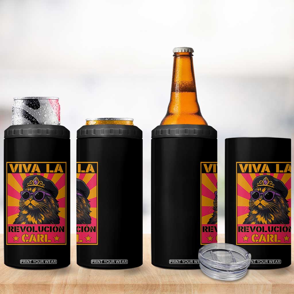 Viva La Revolucion Carl 4 in 1 Can Cooler Tumbler Funny Cat Princess Meme TS11 Print Your Wear