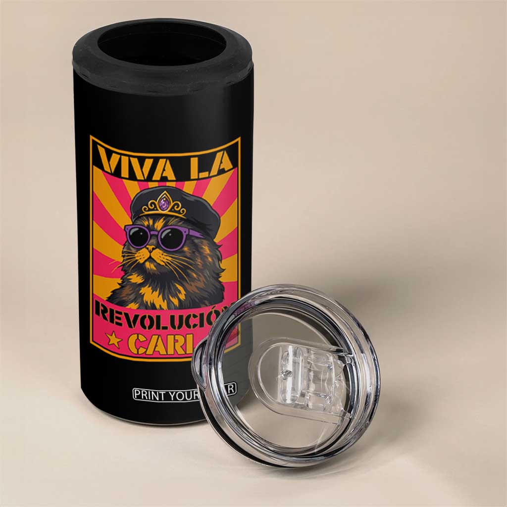 Viva La Revolucion Carl 4 in 1 Can Cooler Tumbler Funny Cat Princess Meme TS11 Print Your Wear