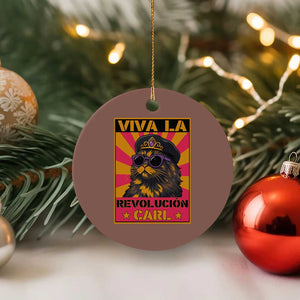 Viva La Revolucion Carl Ceramic Ornament Funny Cat Princess Meme TS11 1pc Mocha Print Your Wear