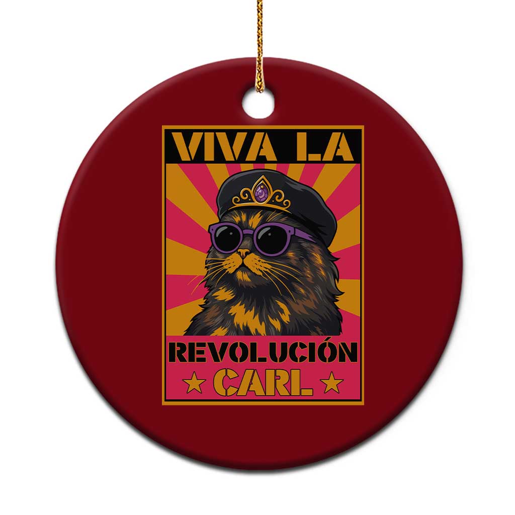 Viva La Revolucion Carl Ceramic Ornament Funny Cat Princess Meme TS11 1pc Red Print Your Wear