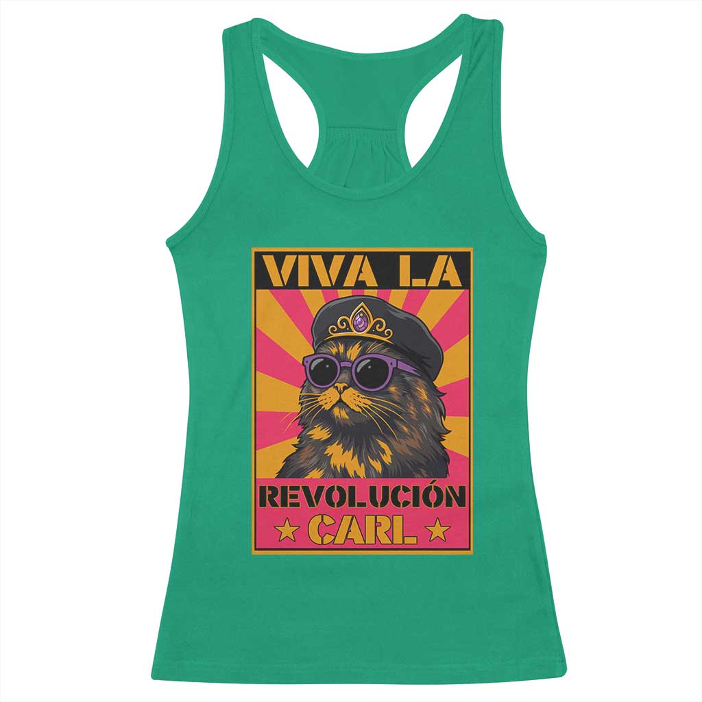 Viva La Revolucion Carl Racerback Tank Top Funny Cat Princess Meme TS11 Irish Green Print Your Wear