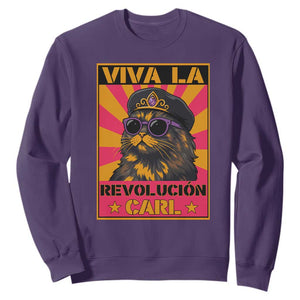 Viva La Revolucion Carl Sweatshirt Funny Cat Princess Meme TS11 Purple Print Your Wear