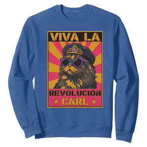 Viva La Revolucion Carl Sweatshirt Funny Cat Princess Meme TS11 Royal Blue Print Your Wear