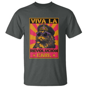 Viva La Revolucion Carl T Shirt - Funny Cat Princess Meme TS11 Dark Heather Print Your Wear
