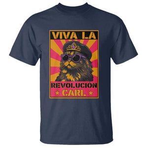 Viva La Revolucion Carl T Shirt - Funny Cat Princess Meme TS11 Navy Print Your Wear