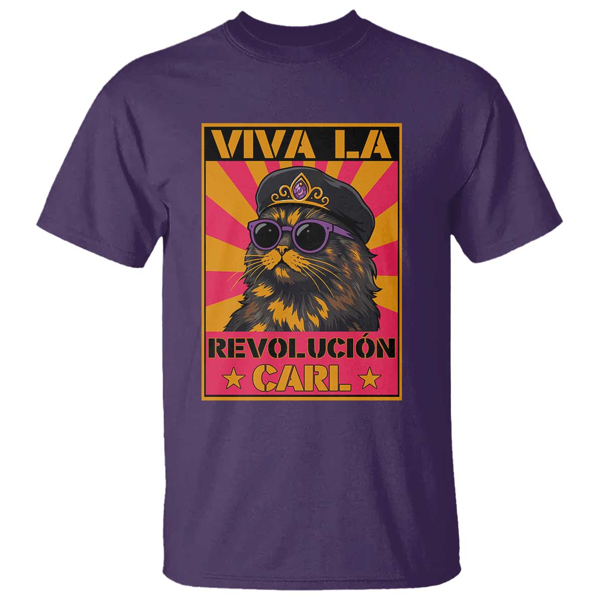 Viva La Revolucion Carl T Shirt - Funny Cat Princess Meme TS11 Purple Print Your Wear