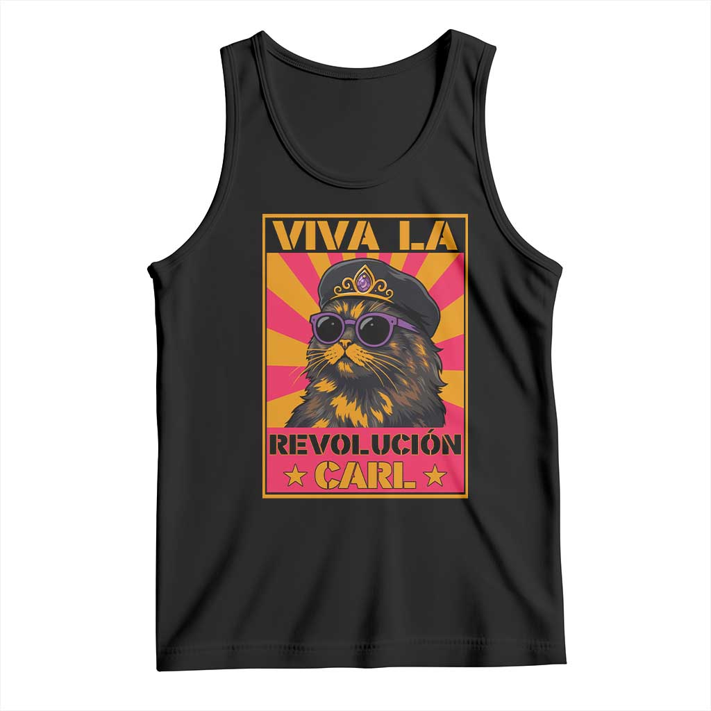 Viva La Revolucion Carl Tank Top Funny Cat Princess Meme TS11 Black Print Your Wear