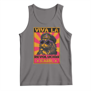Viva La Revolucion Carl Tank Top Funny Cat Princess Meme TS11 Deep Heather Print Your Wear