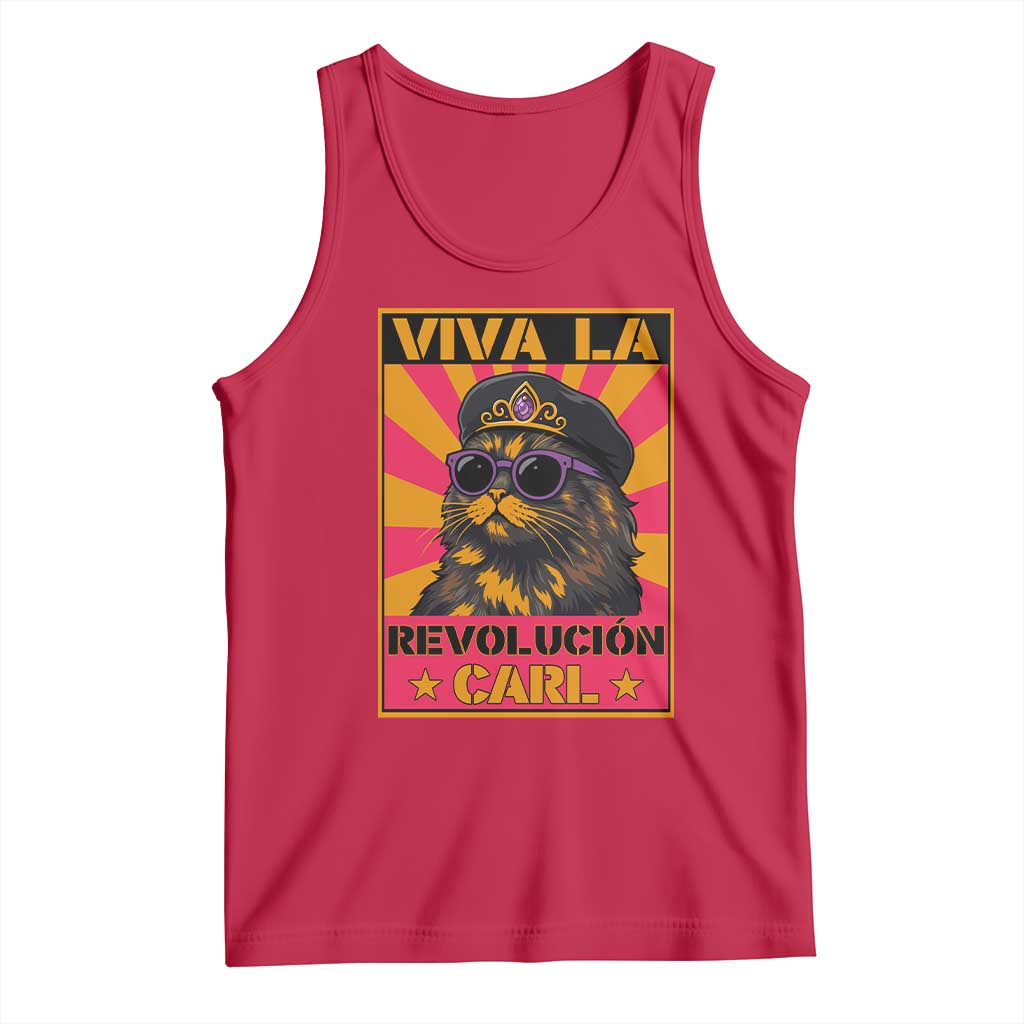 Viva La Revolucion Carl Tank Top Funny Cat Princess Meme TS11 Red Print Your Wear