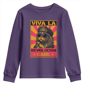 Viva La Revolucion Carl Youth Sweatshirt Funny Cat Princess Meme TS11 Purple Print Your Wear