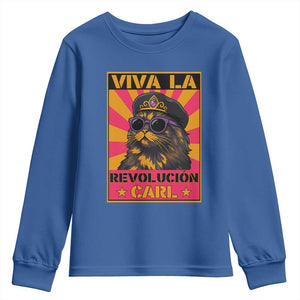 Viva La Revolucion Carl Youth Sweatshirt Funny Cat Princess Meme TS11 Royal Blue Print Your Wear